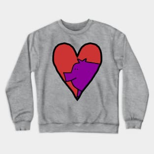 My Purple Pig Valentines Day Crewneck Sweatshirt